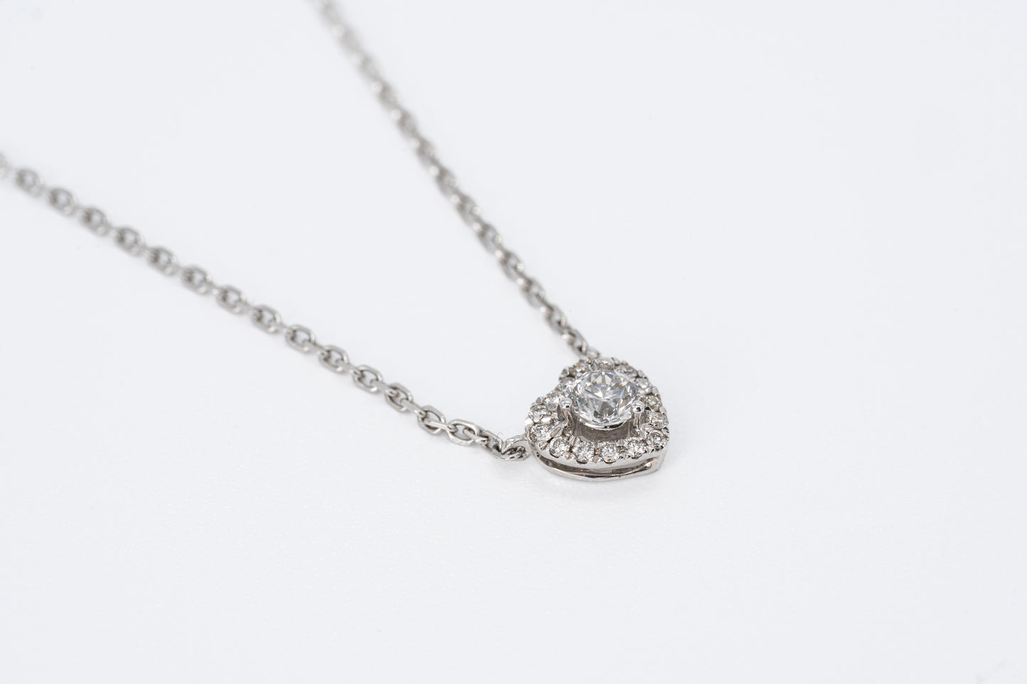 ELARA - 18CT White Gold Diamond Heart Necklace