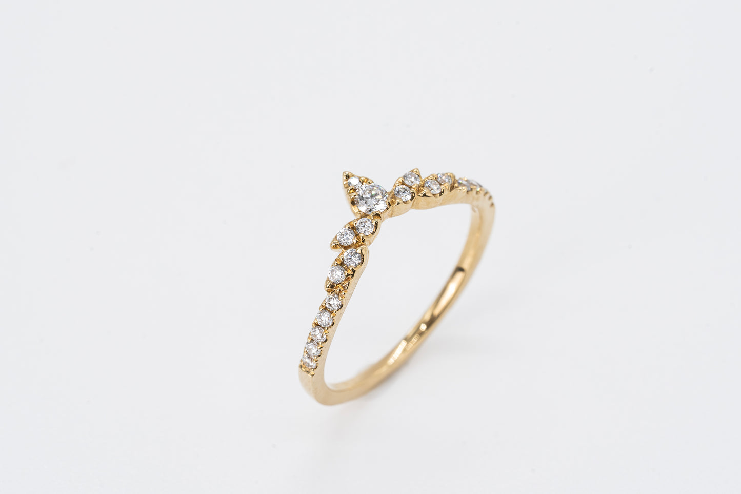 LIRA - 18CT Yellow Gold Diamond Wishbone Ring