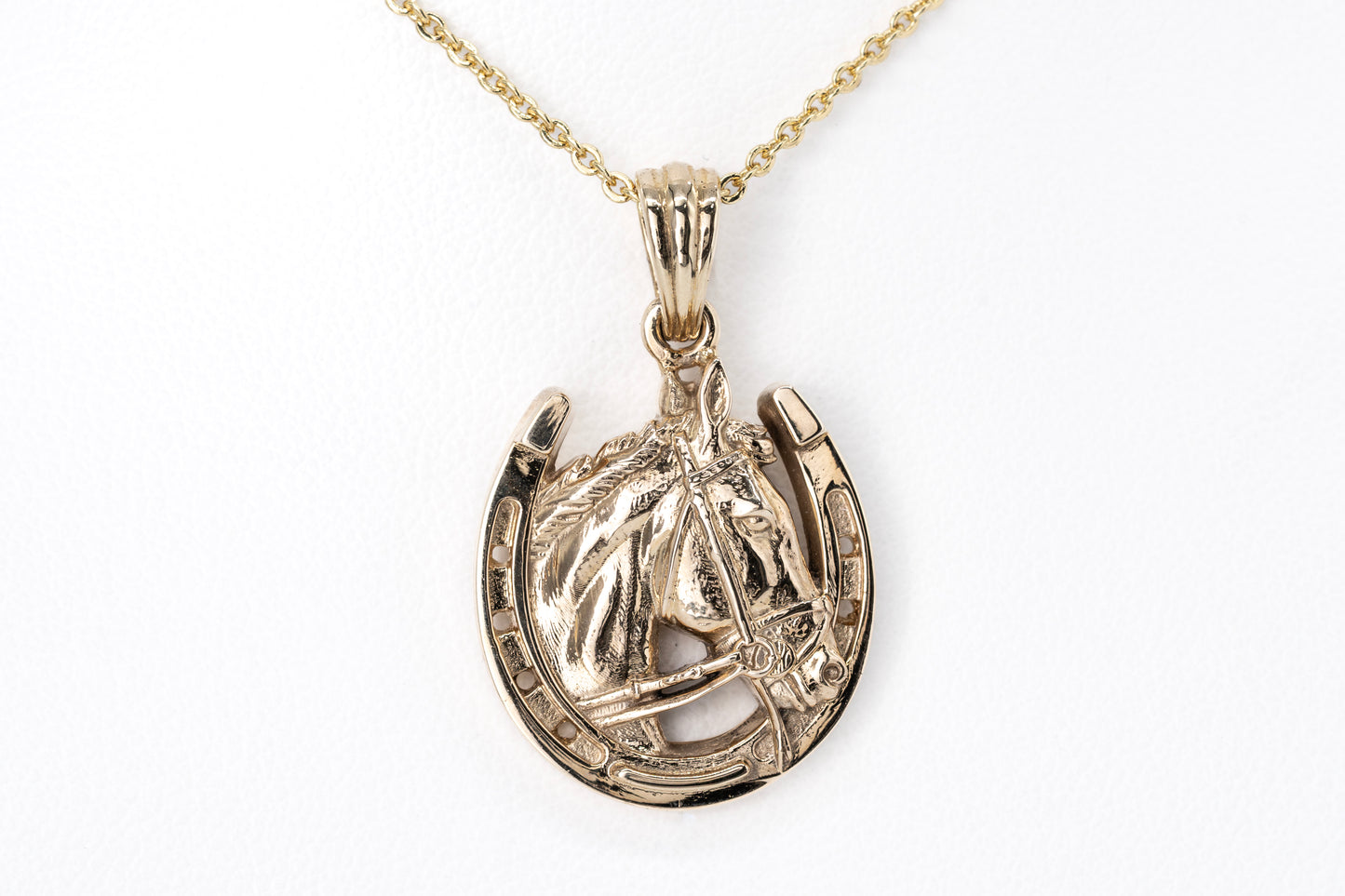 9CT Yellow Gold Horse & Horseshoe Pendant