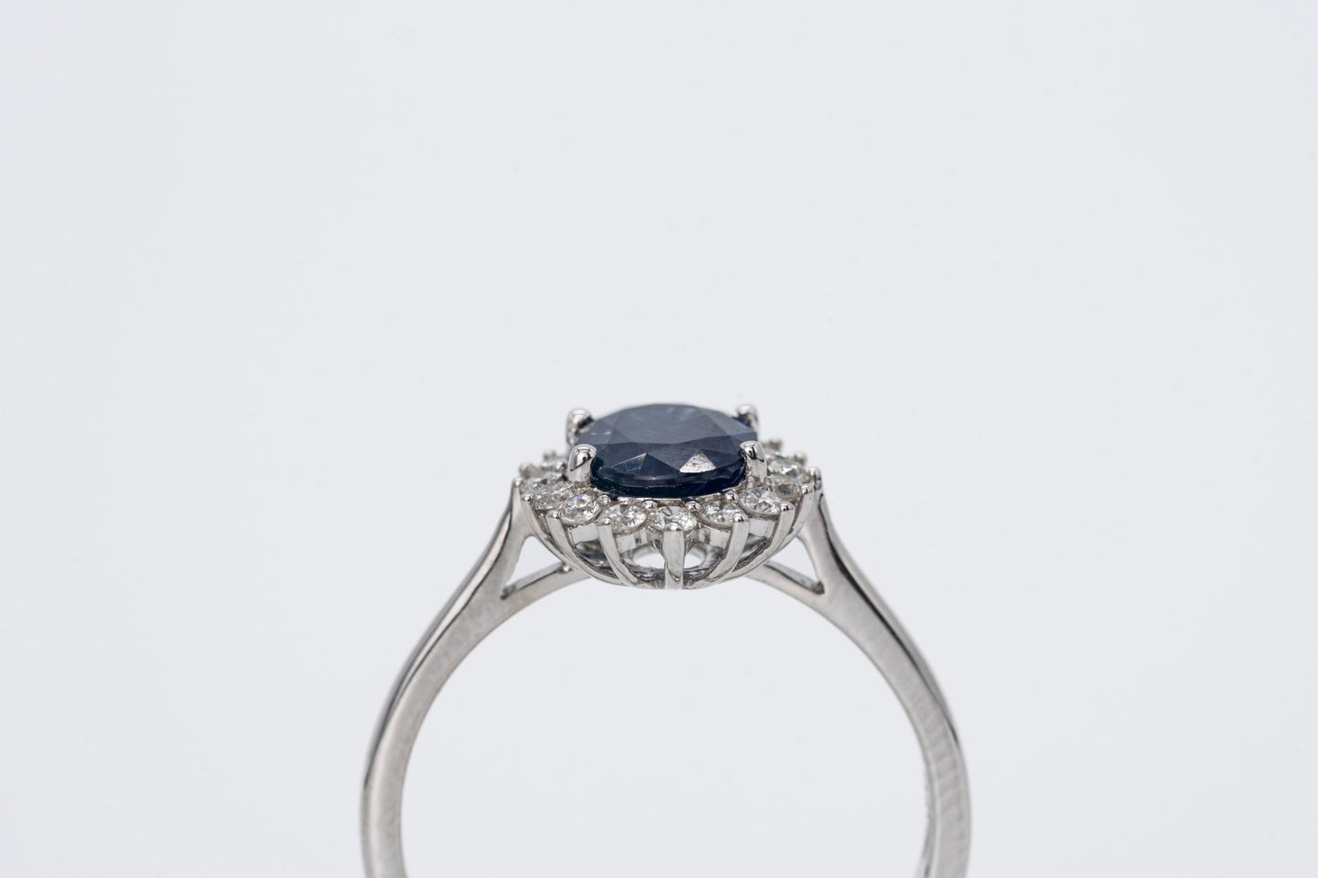 SERAPHINE - 18CT White Gold Sapphire Halo Ring