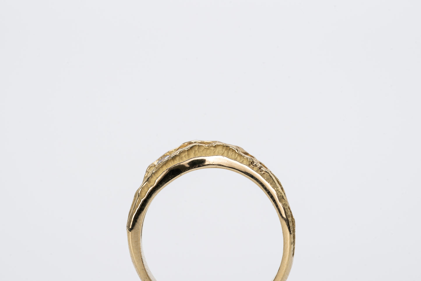 SOLANA - 18CT Yellow Gold Diamond Organic Wishbone Ring
