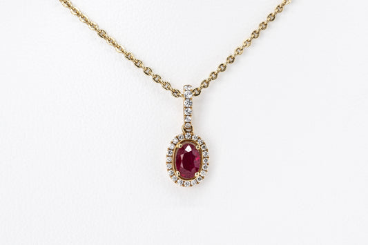 ELOWEN - 18CT Yellow Gold Ruby Pendant