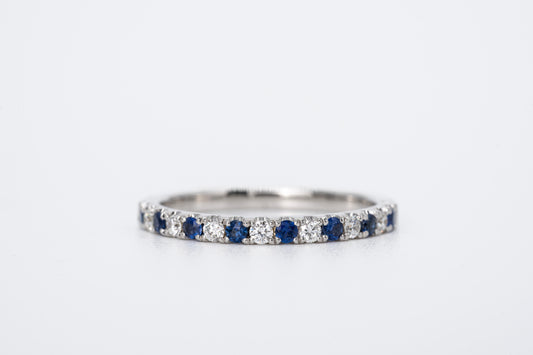 SELENE - 18CT White Gold Sapphire and Diamond Ring