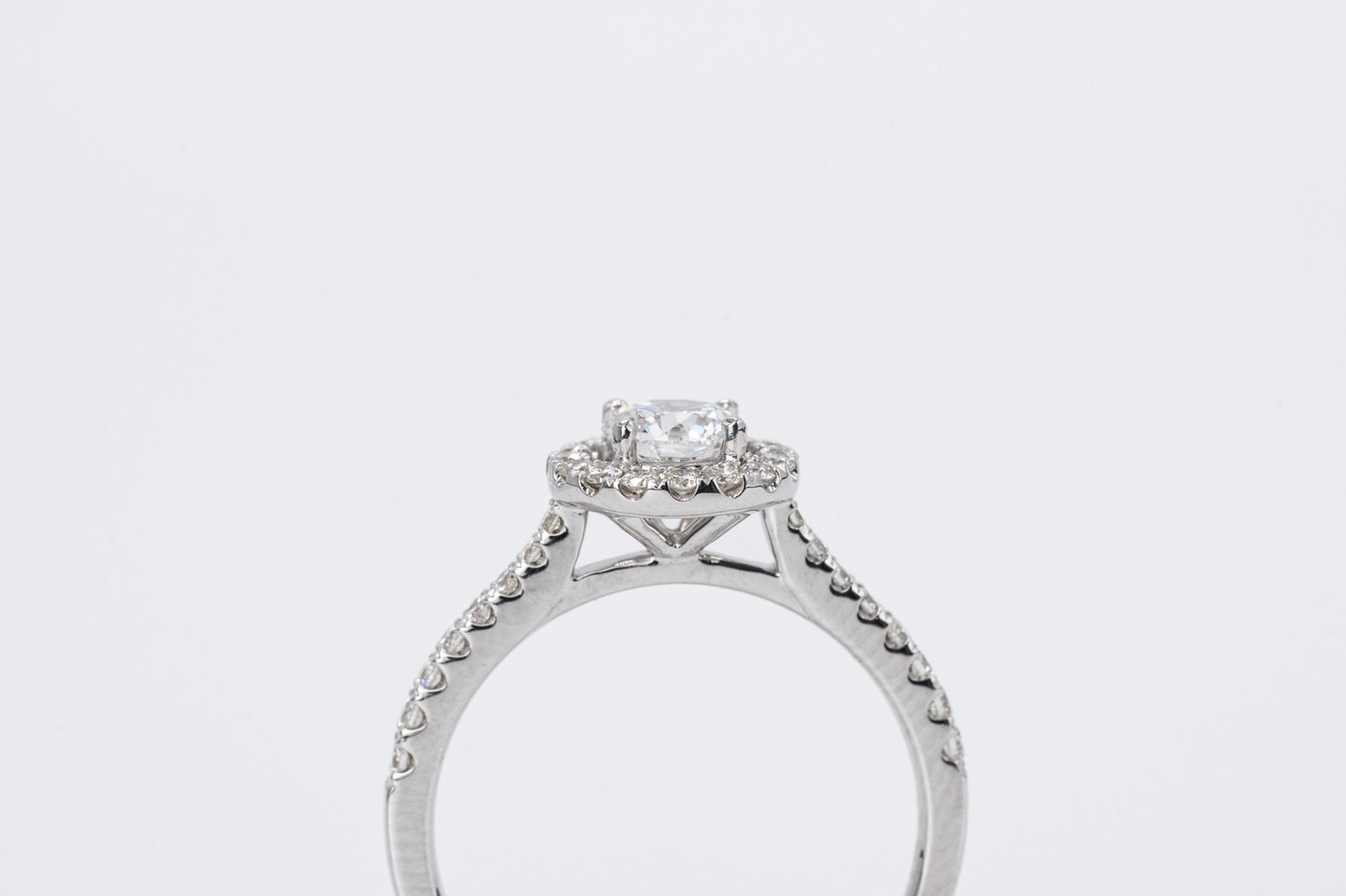 ELARA - 18CT White Gold Round Halo Ring