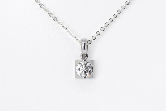 SOLENNE - 18CT White Gold Tension Diamond Pendant