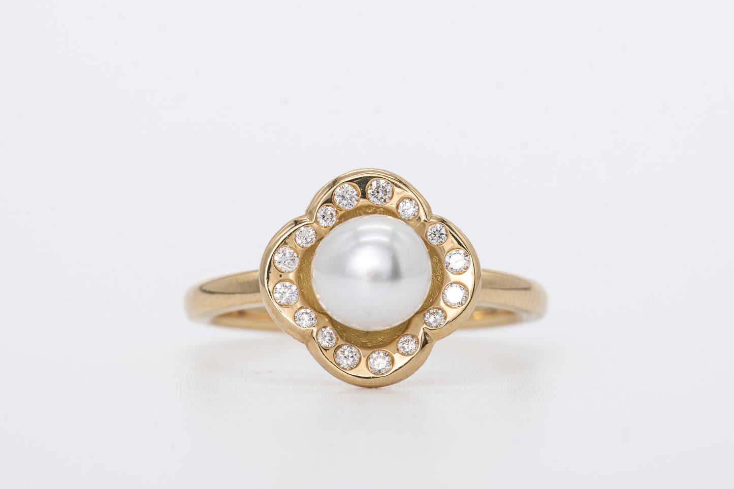 MARIBELLE - 18CT Yellow Gold South Sea Pear & Diamond Ring