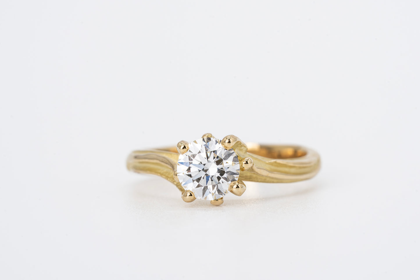 SOLARA - 18CT Yellow Gold Organic Diamond Ring