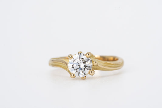 SOLARA - 18CT Yellow Gold Organic Diamond Ring
