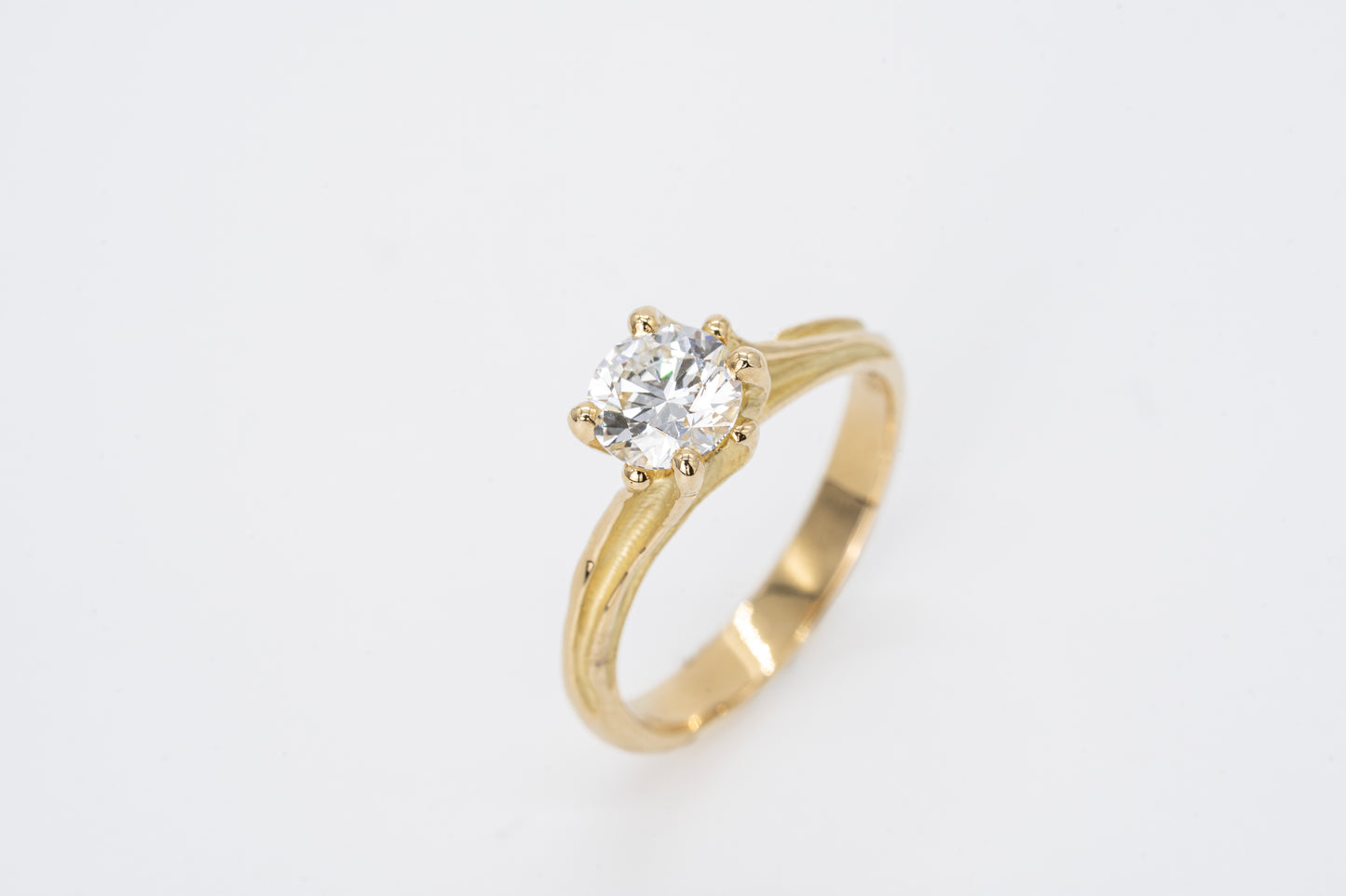 SOLARA - 18CT Yellow Gold Organic Diamond Ring