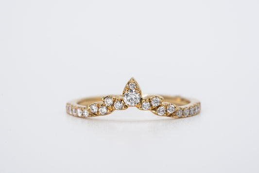LIRA - 18CT Yellow Gold Diamond Wishbone Ring
