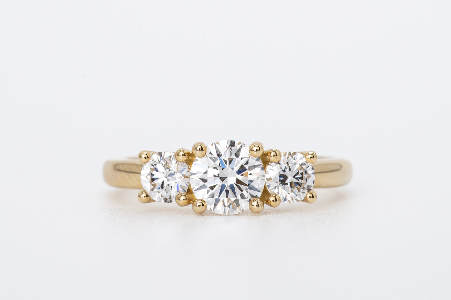 AURELINE - 18CT Yellow Gold Three Stone Diamond Ring