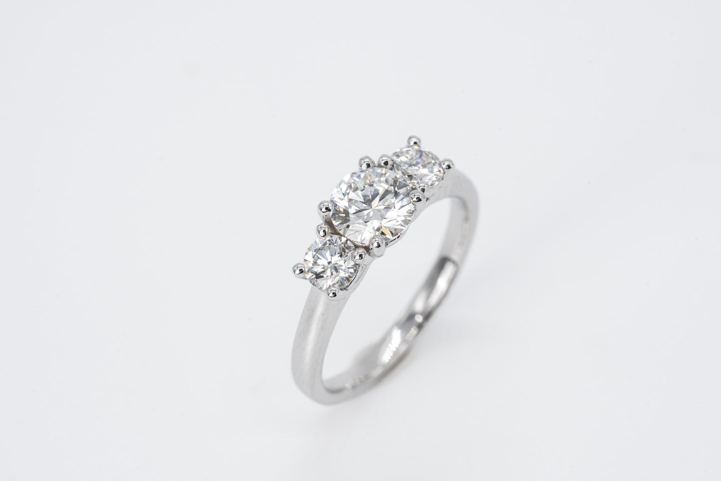AURELINE - 18CT White Gold Three Stone Diamond Ring