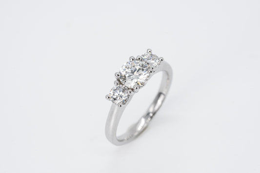 AURELINE - 18CT White Gold Three Stone Diamond Ring