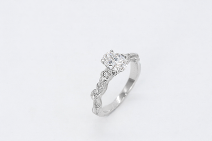 AURIELA - 18CT White Gold Engraved Diamond Ring