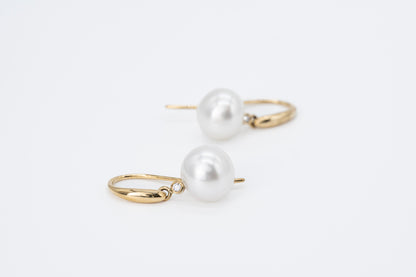 18CT Yellow Gold - ALLISON Pearl Drop Earrings