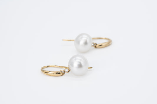 18CT Yellow Gold - ALLISON Pearl Drop Earrings