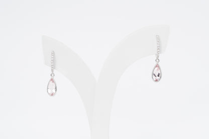 AMARA - 18CT White Gold Morganite Drop Earrings