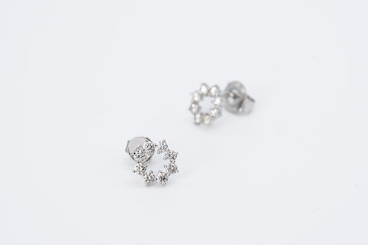 VALENTINA - 18CT White Gold Diamond Halo Earrings