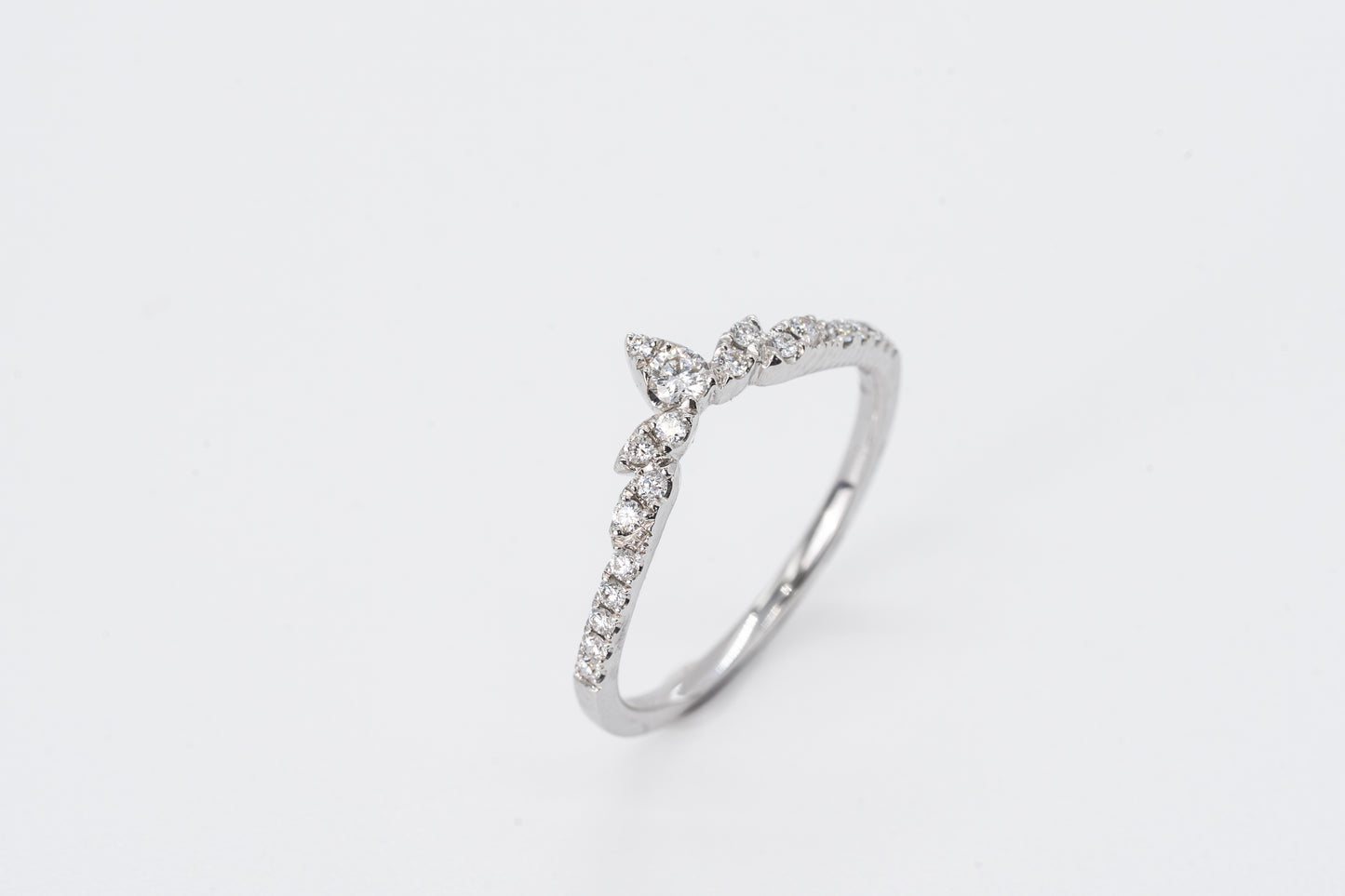 LIRA - 18CT White Gold Diamond Wishbone Ring