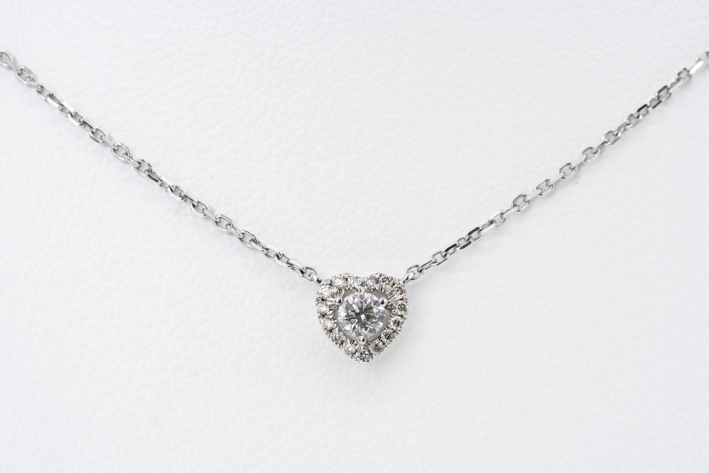 ELARA - 18CT White Gold Diamond Heart Necklace
