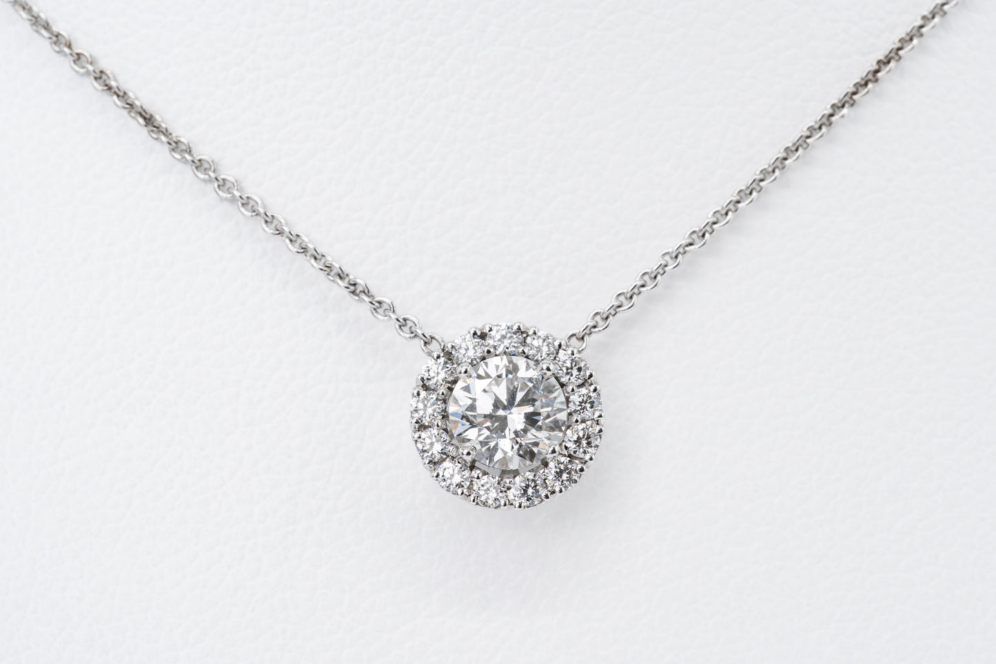 NOVALIE - 18CT White Gold Diamond Halo Necklace