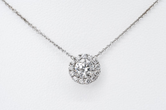 NOVALIE - 18CT White Gold Diamond Halo Necklace
