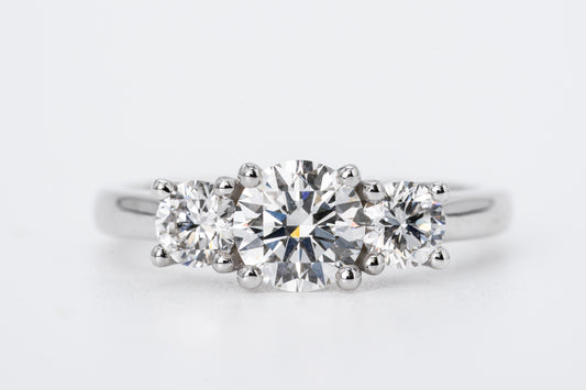 AURELINE - 18CT White Gold Three Stone Diamond Ring